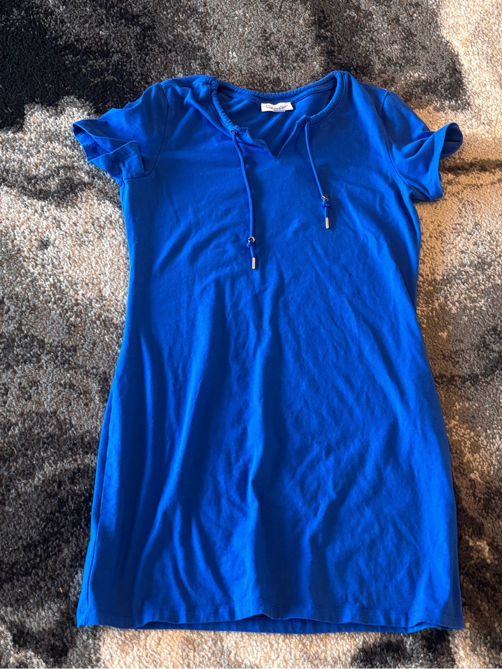 Calvin Klein Royal Blue Short-Sleeve Hooded Tunic